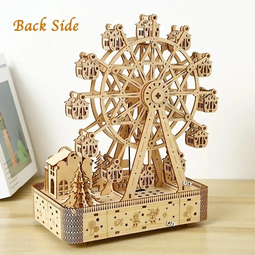 Ferris Wheel Hands Craft DIY 3D Wooden Puzzle Instrument Assembly Building Model Kit Brain Teaser Puzzles Toy