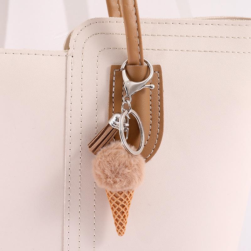 Women's Faux Mink Fur Ball Keychain with Tassel - Versatile Accessory for Bags & Phones