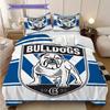 Canterbury Bulldogs Muster Bettwäsche Steppdecke Set Bettbezug Kissenbezug Heimdekoration Geburtstagsgeschenk (1 Bettbezug + 2 Kissenbezüge, ohne Füllung)
