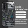 Creative Mechanical Circuit Board Pattern Glass Phone Case for Samsung Galaxy S25 Ultra S24 S23 Plus S22 S21 S20 FE A56 5G Cover