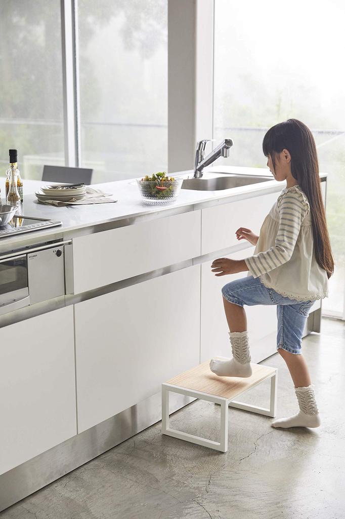 Yamazaki Step W40 x D28 x Tower Step Suitable for Children and Model 5158 Stool, White, Approx. H20cm, Stool, Adults,