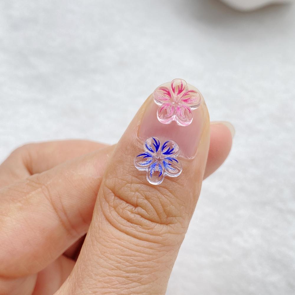 50 Stück 12mm Harz 3D Bunt Mini Kristallblumen Edelsteine Flache Rückseite Figuren Scrapbooking Hochzeit Applikation Nagelkunst Dekor Bastelbedarf