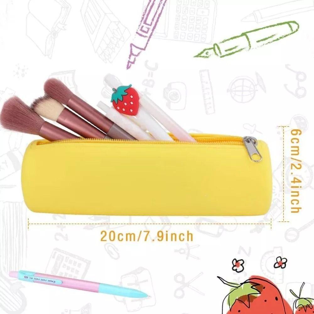 Jednoduchý silikonový penál, velkokapacitní úložný pytel na psací potřeby, přenosná kosmetická taška