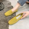 Women Slip On Casual Flat Shoes Metal Buckle Loafers Comfortable Lightweight Breathable Knit Fabric Large Size