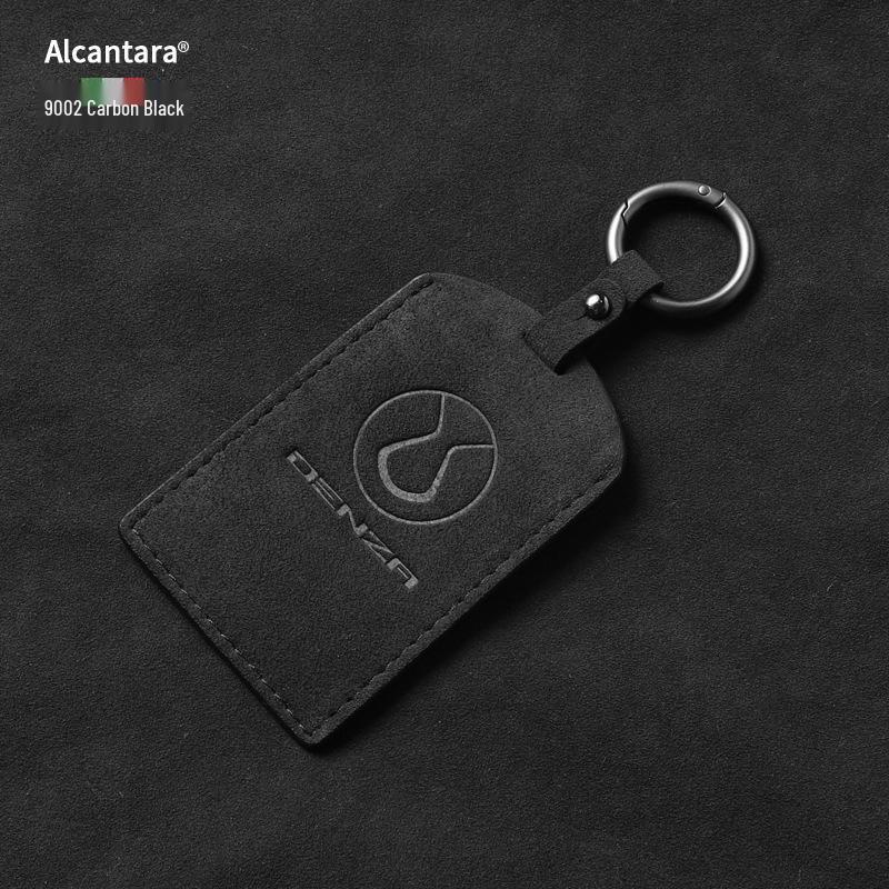 Full-Coverage Suede Key Case for BYD D9, N7, N8, and X with Side Snap Button