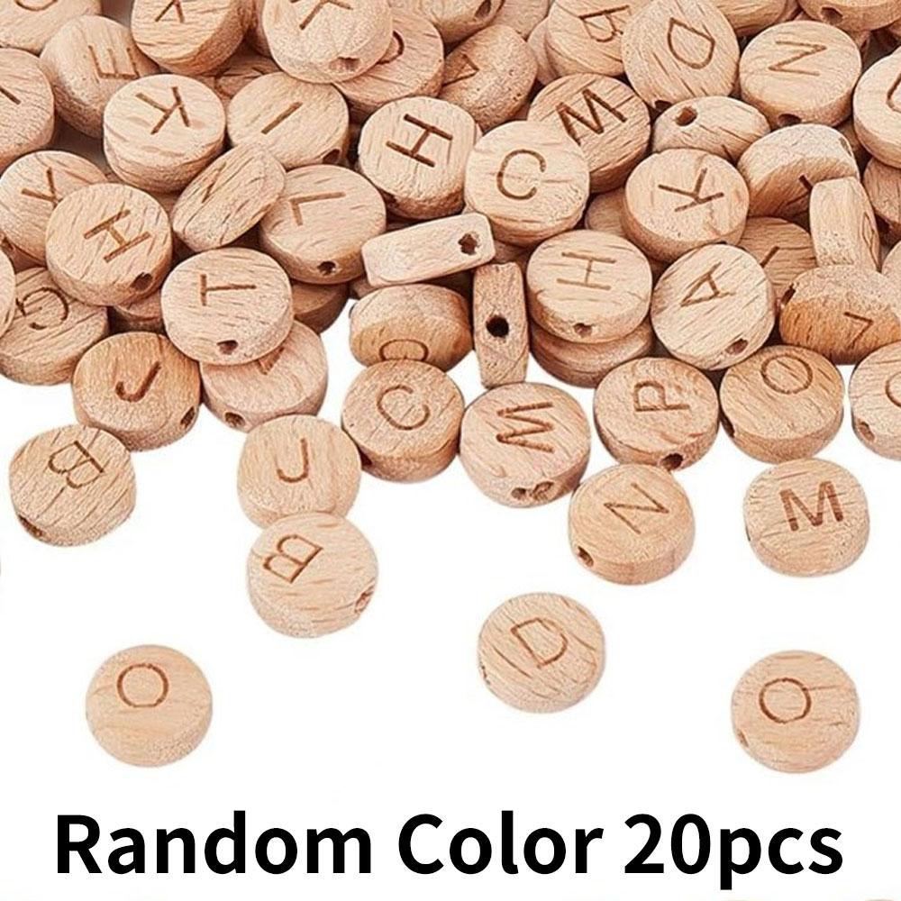 

20/40/60 шт. 10 мм деревянные бусины с буквами круглые плоские бусины с буквами натуральные плоские деревянные бусины из бука с отверстием 1,6 мм сосновые бусины, изготовление украшений и поделок своими руками 20pcs