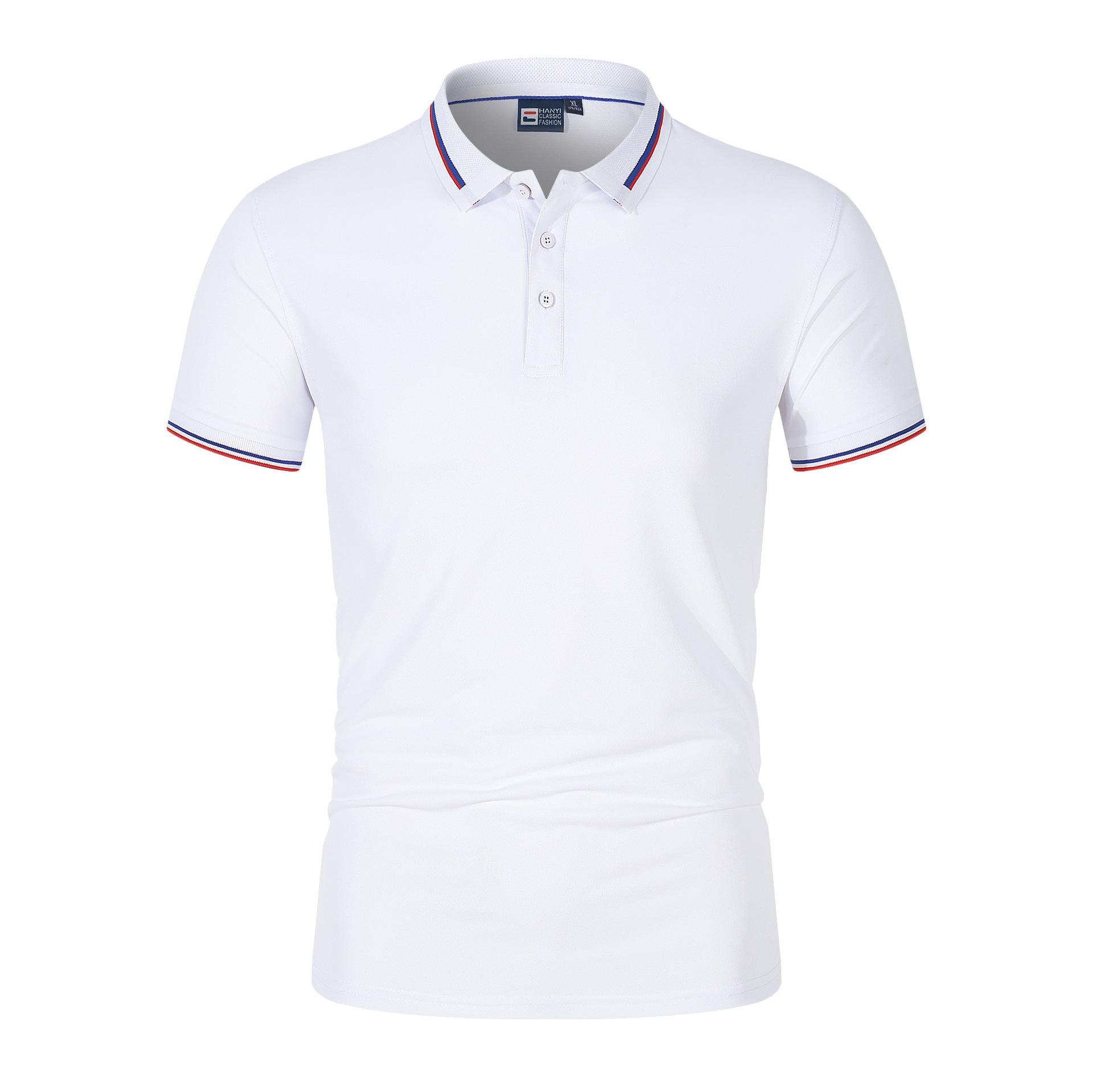 Men s Polo Short Sleeved Slim Fit Polo Shirt Breathable Lapel T-shirtmonochrome Casual Versatile Top Fashionable Summer S-4XL 4XL белый