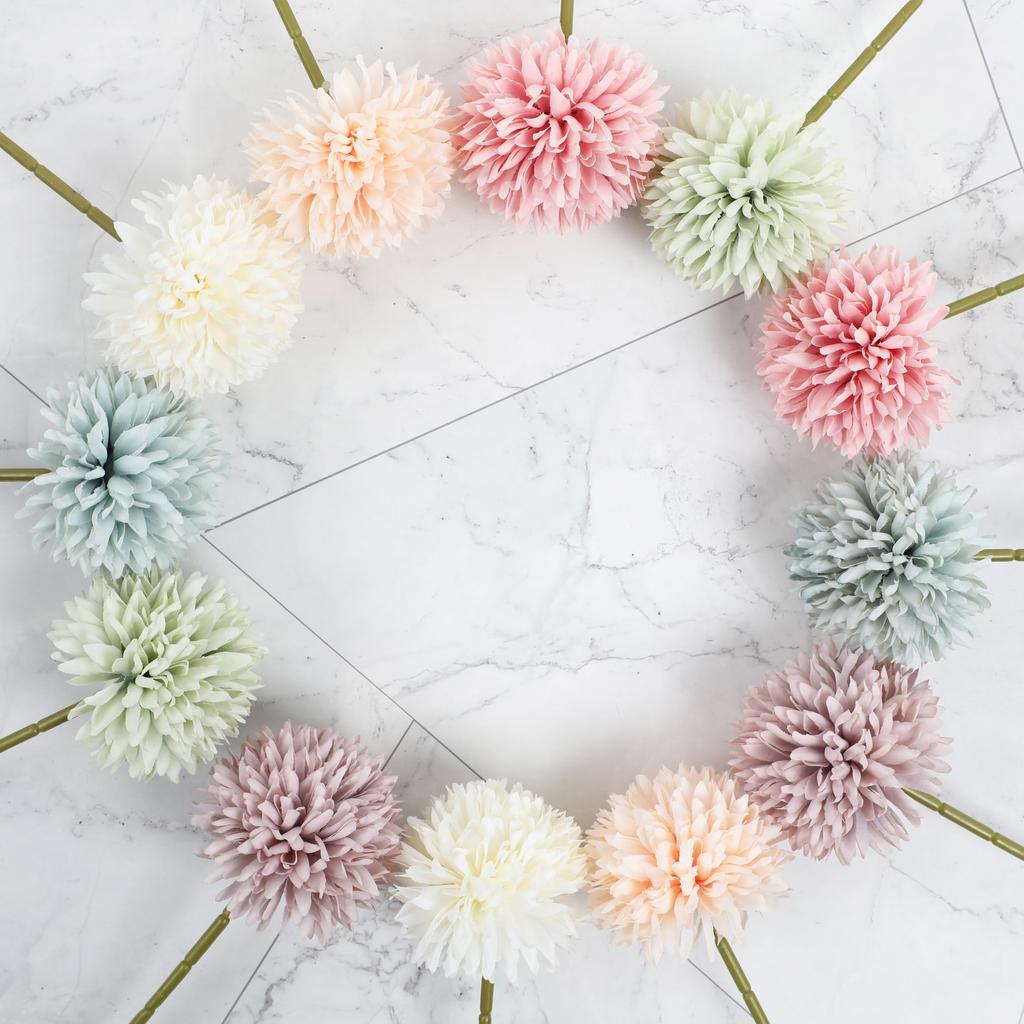 6Pcs Artificial Flowers Multi-Color Dandelions With Stems, Used for Outdoor Courtyard Festival Ceremony Decoration