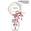 Salircon Goth Imitation Pearl Red Crystal Blood Drop Tassel Necklace Women Exaggerated Big Cross Pendant Chain Halloween Jewelry