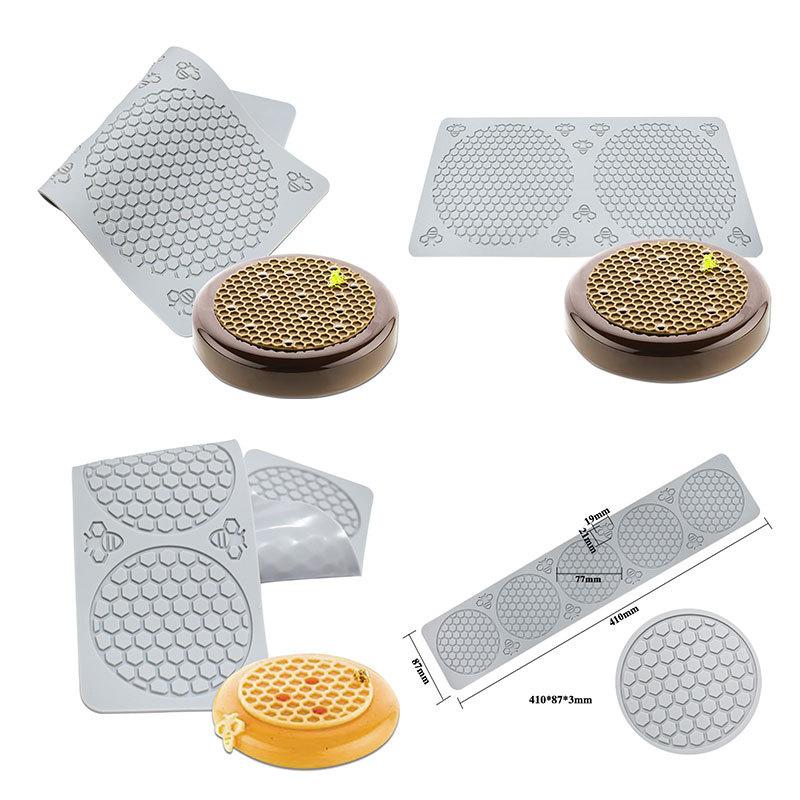 Honeycomb Silicone Mould Chocolate Mould DIY French Pastry Lace Decoration Mesh Mousse Cake Mold Platter Fondant Lace Cushion
