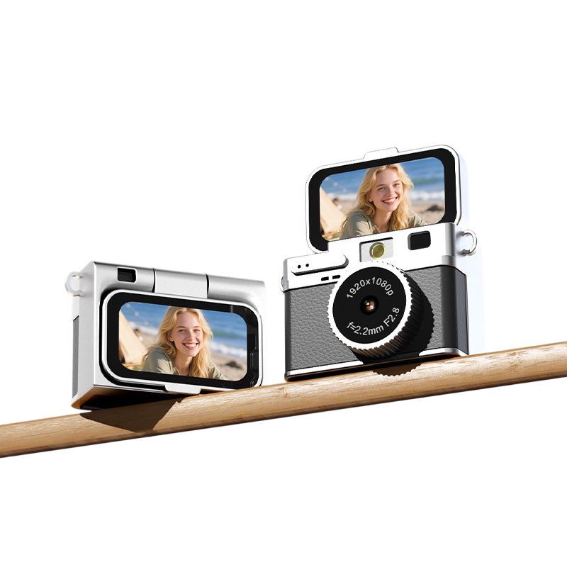 2025 Mini Flip Screen 1080P HD Selfie Retro CCD Camera with Beauty Mode