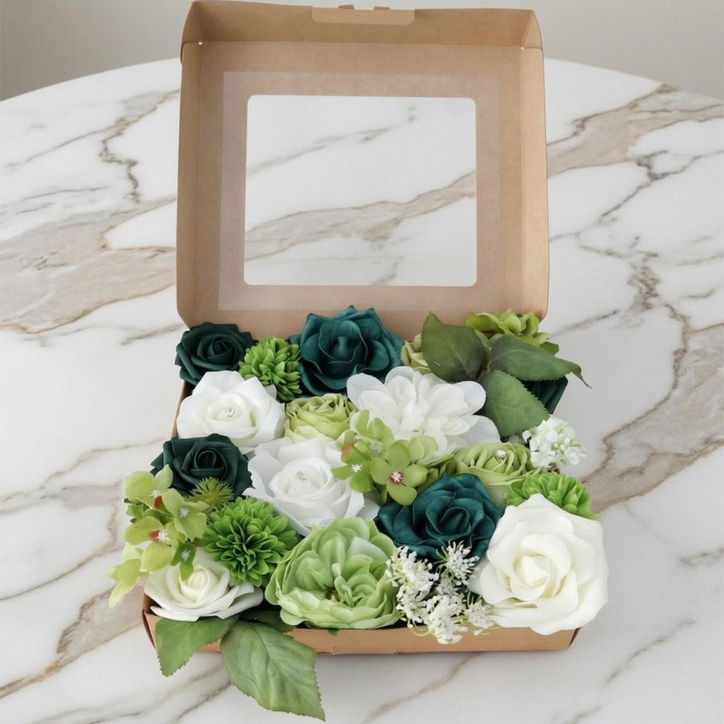 Handmade Silk Botanical Bouquet Fresh-Looking Textile Rose Arrangement with