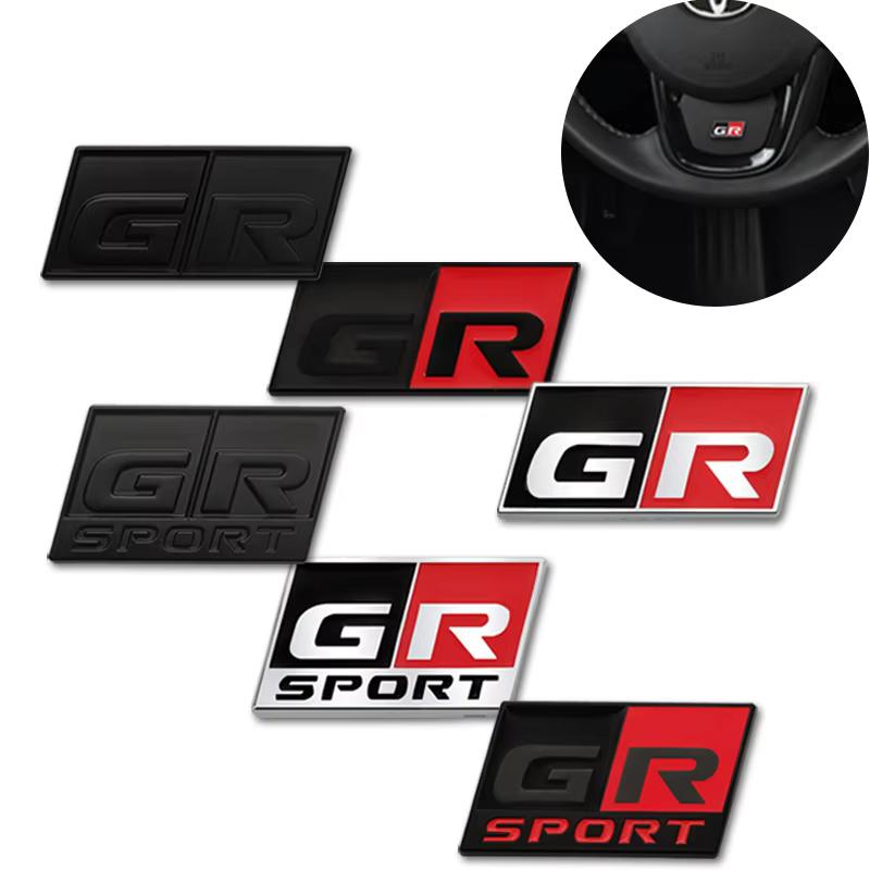 1 ks 3D kovový znak GR Sport na volant, interiérový odznak, emblém, samolepky pro C-HR Corolla RAV4 Prius Camry