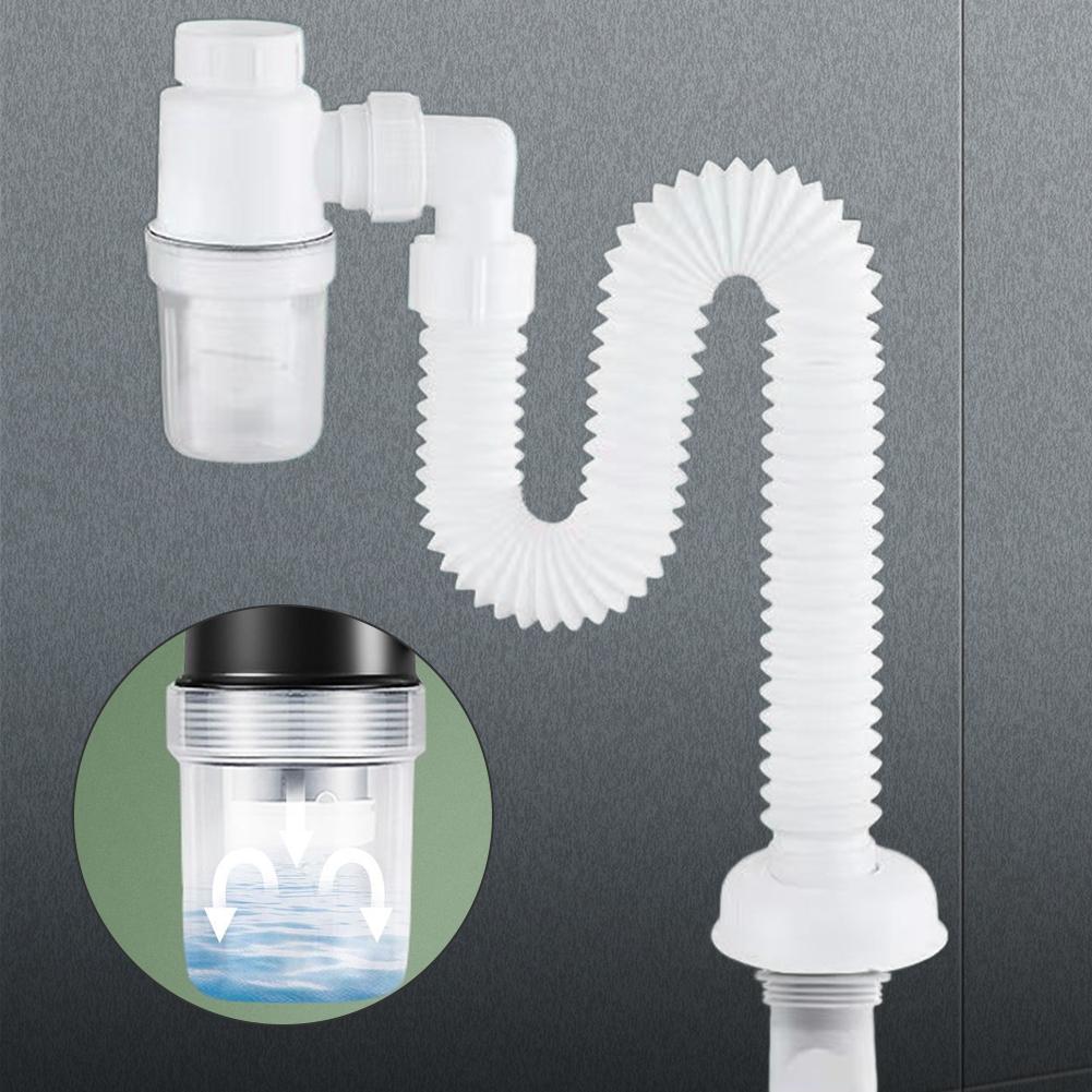 Kitchen Sink Drain Anti Clogging Retractable Universal Deodorizing Filter Flexible Downspout Home Sink Hose for Bathroom Sink