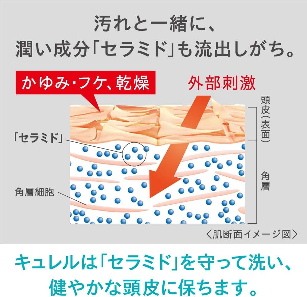 Curel Shampoo and Conditioner Refill Set (340ml x 2 + 340ml x 2) Unscented with Original Thank You Card