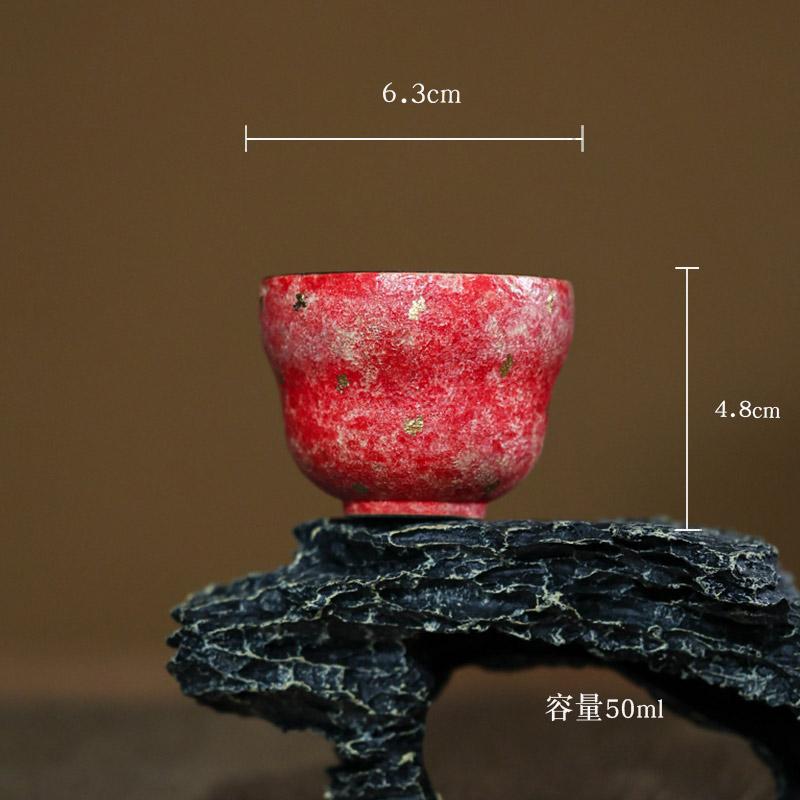 1pcs Ceramic Tea Set Rock Mineral Colored Pottery Red Covered Bowl Teapot Chinese Household Tea Maker