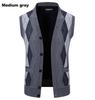 Men's Sleeveless Fleece-Lined Knit Cardigan: Autumn/Winter Plus Size Loose Fit Sweater