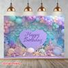 2D Underwater Mermaid Birthday Photography Backdrop Kids Party Decoration Background Cloth