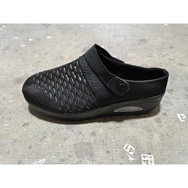 

Новая большая сумка flywoven головка одиночные туфли женские летние полусапожки легкие воздушная подушка задняя большого размера женская обувь 35 чёрный