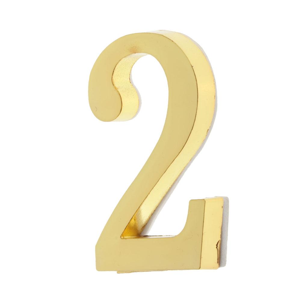 Golden Metal Digit Door Numbers Sign Plate DIY Mailbox House Outdoor 1