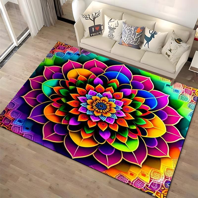 15 Size 3D Mandala Area Carpet Rug for Living Room Bedroom Home Sofa Doormat Decoration,kids Non-slip Floor Mat Gift