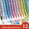 Guangna 562 Double-Ended Metallic Highlighter Set: Gold & Silver Paint Craft Markers