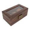 3 Slot Watch Display Case Wood Detachable Pillow Glass Cover Single Layer Watch Box for Jewelry