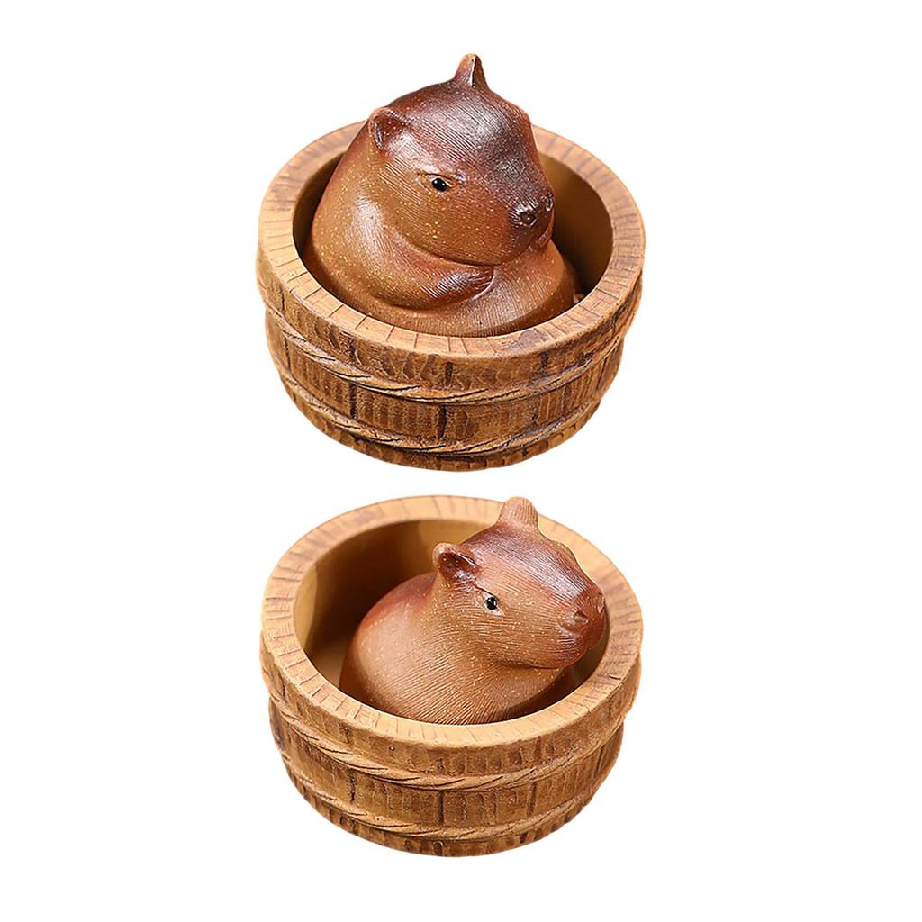 Clay Capybara Mini Tea Pet Figurine Lovely Accessories DIY Crafts for Tea Room Home Fairy Garden Yoga Room Shelf Bedroom
