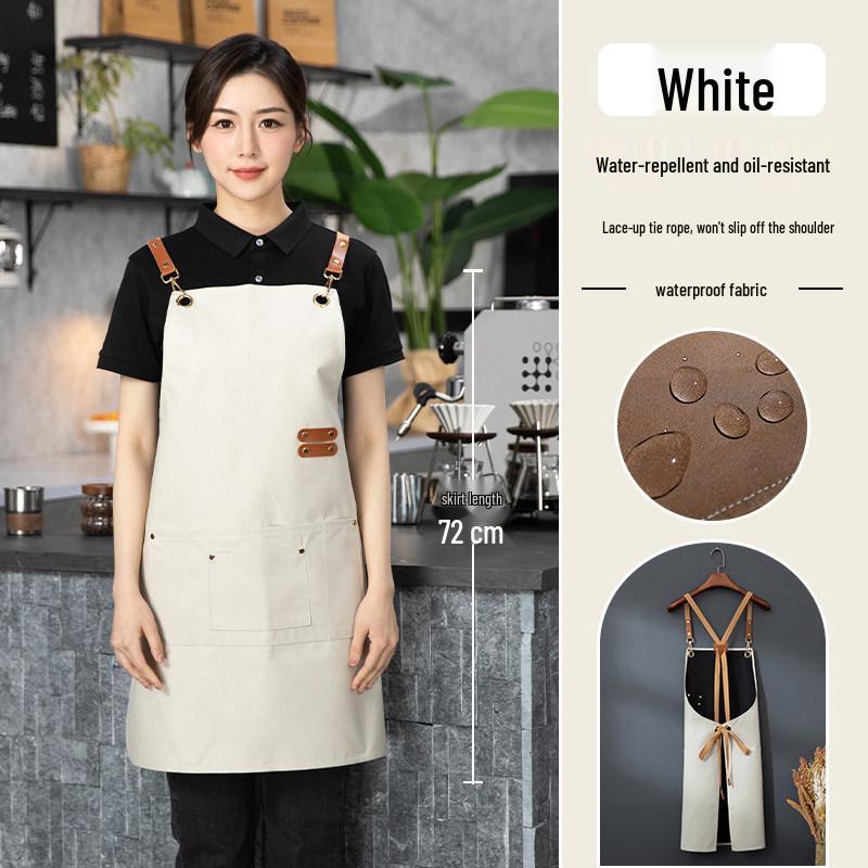 Winter 2025 Oil-Proof PU Leather Catering Apron with Logo Print - Waterproof & Work-Ready