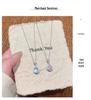 S925 Sterling Silver Teardrop Necklace with Blue & Purple Cubic Zirconia Pendant - Elegant Gift for Women