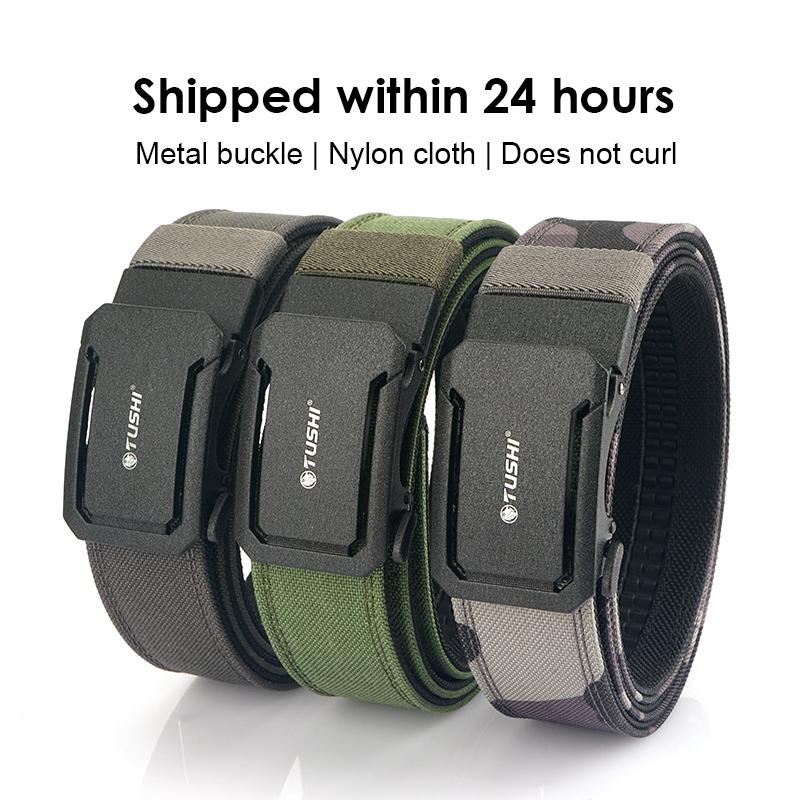 Hssee New Hard Military Belt For Men And Women Tight Nylon Tactical Outdoor Belt Metal Automatic Buckle Ipsc Belt Casual Girdle