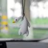 3Pcs UV Color Changing Duck Car Pendant Cute Fun Rearview Mirror Ornament Color Shift Duck Auto Hanging Decor
