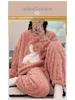 Winter-Pyjama-Set aus Korallenfleece für Damen: Niedlich, Verdickt, Samtgefüttert, Langärmlig, Lockere Flanell-Homewear, Draußen tragbar