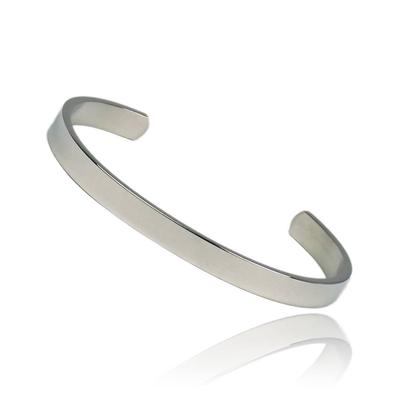 [ZIYMU] Bracelet Open Bangle Surgical Stainless Steel Women's Men's Silver Zm-b-010s