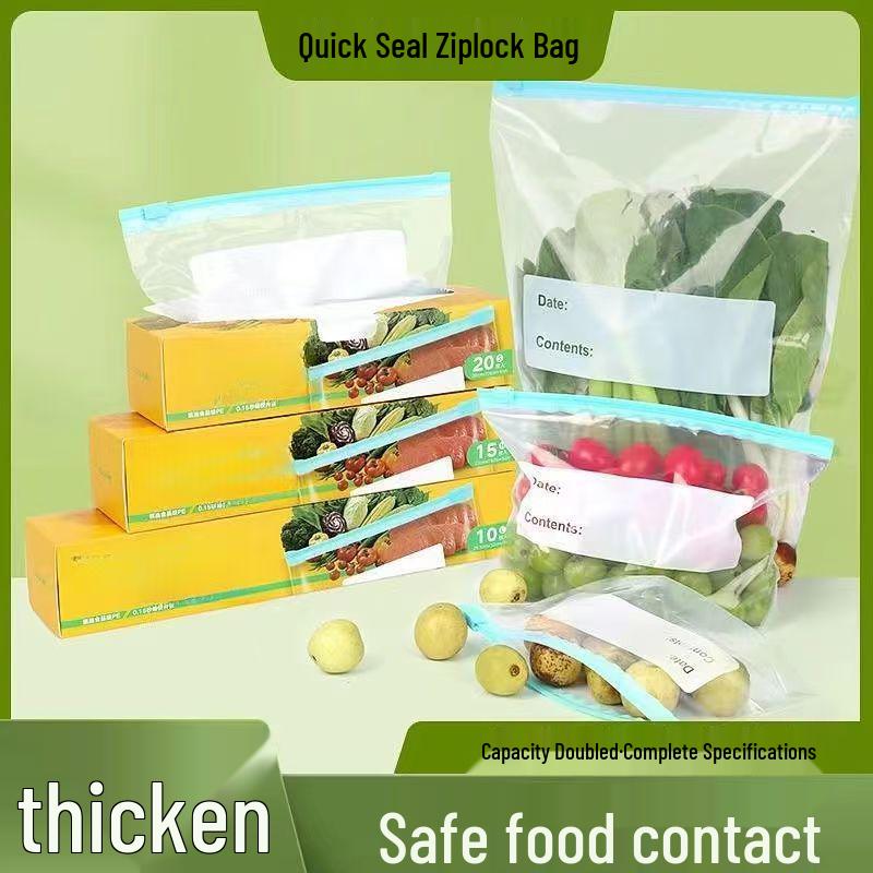 Cross-border Fresh-keeping Zipper Bags for Food Storage - Widened Design for Fridge and Freezer