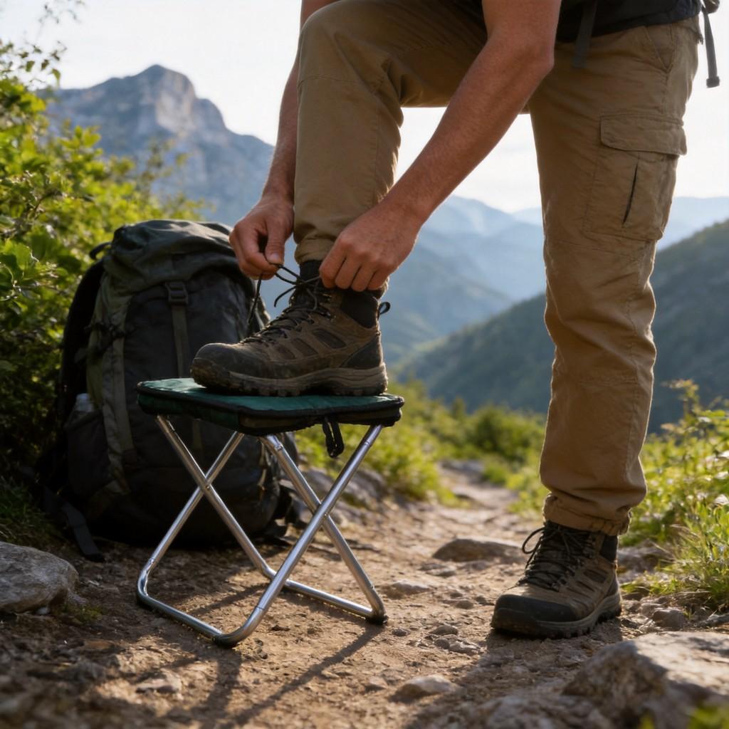Outdoor Folding Camping Stool With Aluminum Alloy Frame For Travel And Bbq Activities
