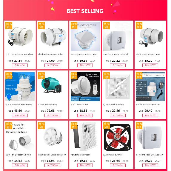 3''4''5''6'' Exhaust Fan Silent Inline Pipe Duct Fan Bathroom Extractor Ventilation Kitchen Toilet Wall Air Clean Ventilator