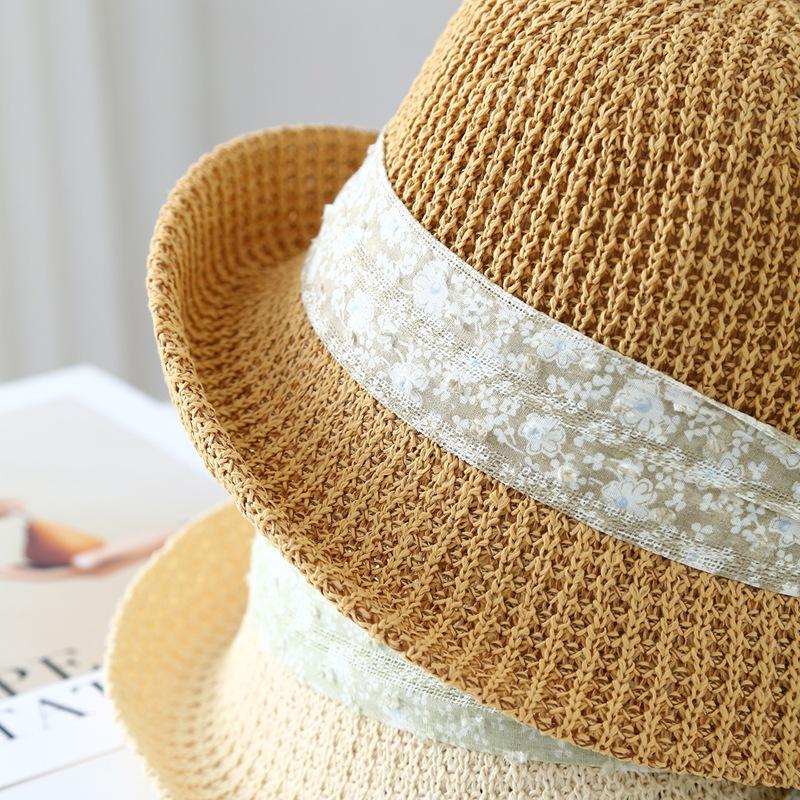 New Korean Product: Four-season Simple Straw Hat with Bow and Brim, Women's Fisherman Hat