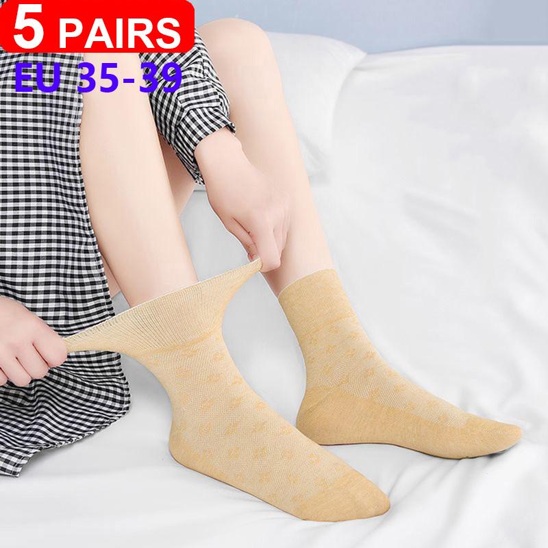 5 Pairs/pack Plus Size Prevent Varicose Veins Socks Women Diabetics Patients Cotton Loose Mouth Sock Men Women Comfortable Meias