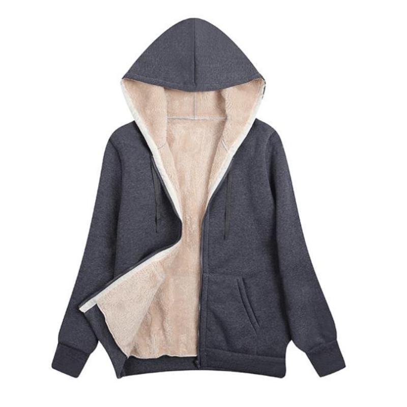 

Осенне-зимний женский укороченный кардиган больших размеров с подкладкой и капюшоном, верхняя одежда, теплая повседневная куртка на молнии L