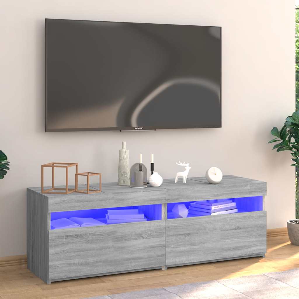 Vidaxl Szafka Pod Tv Z Led, Szary Dąb Sonoma, 120X35X40 Cm