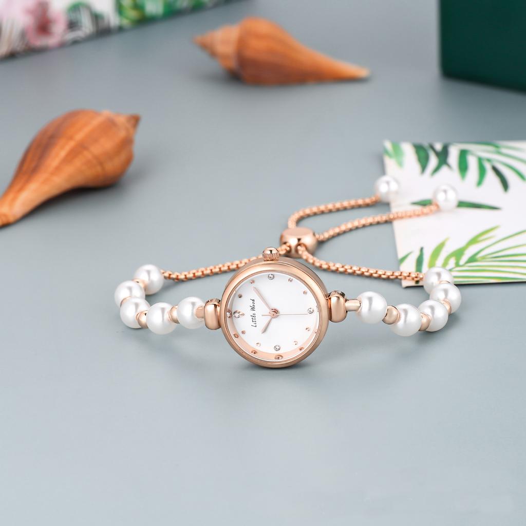 Ceas de damă brățară cu perle de lux ușor Ceas de damă Ceasuri Stil Ins Versatil Ceas de mână cu cuarț la modă pentru doamne