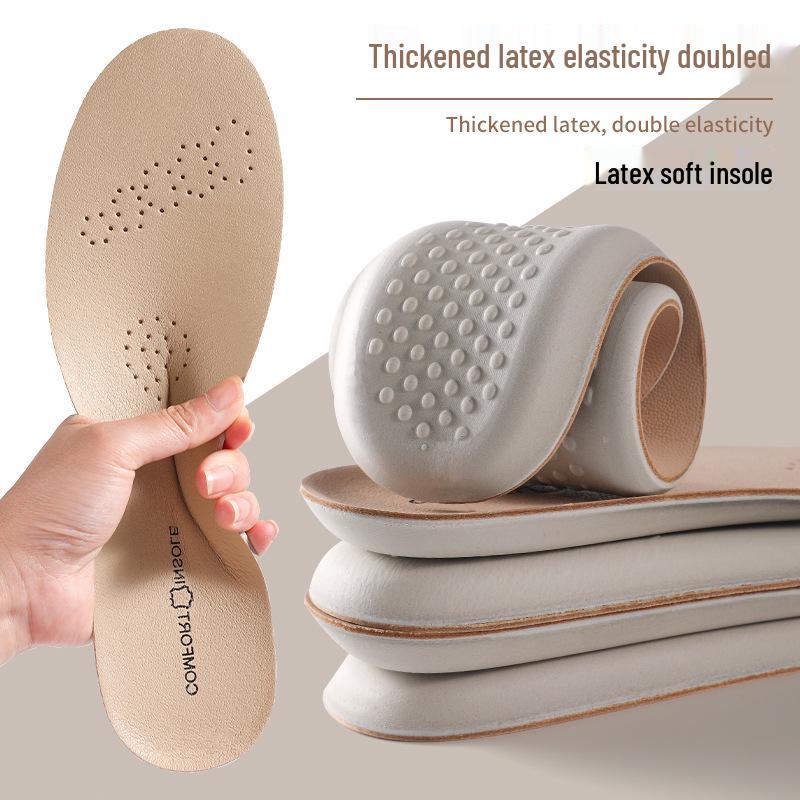 Bekväma Andningsbara Sportinnersulor i Fårskinn & Nötskinn med Förtjockad Latex