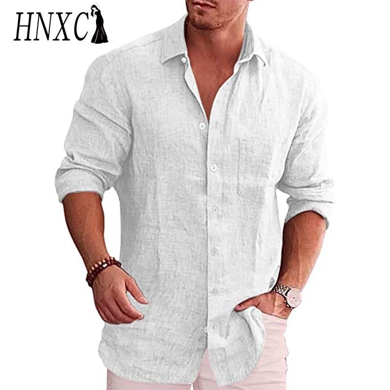 

HNXC Хлопковая футболка с длинным рукавом Мужская модная свободная рубашка с принтом Сострадательная S белый