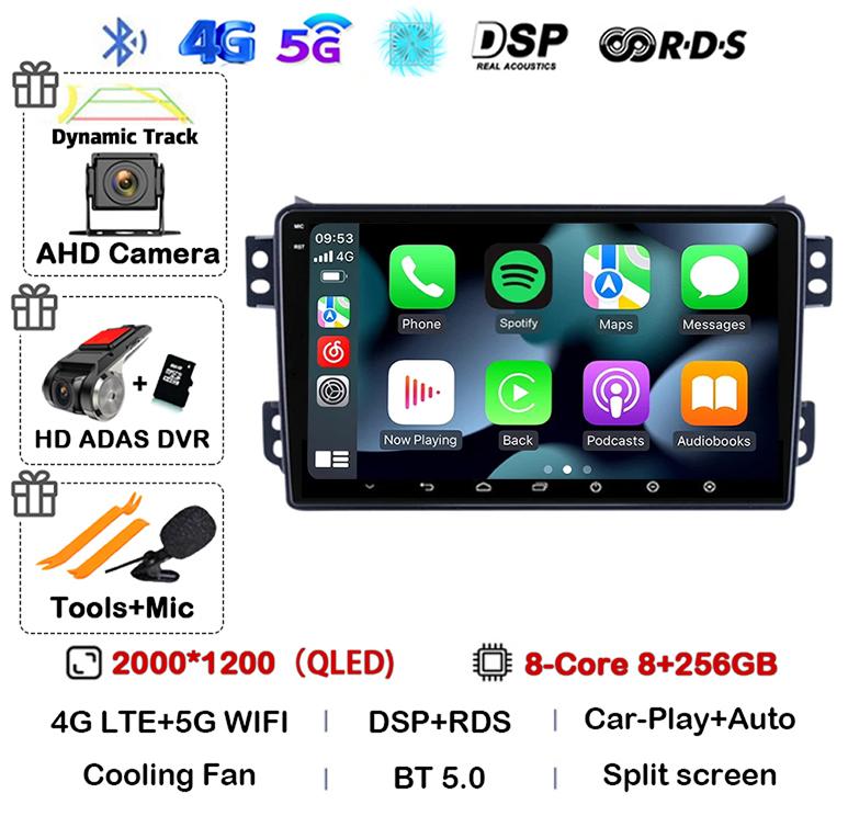 Android 14 Carplay Auto WIFI+4G For OPEL Agila SUZUKI Splash Ritz 2008-2014 Car Radio Multimedia Player GPS Navigation Stereo BT