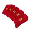 Year of the Dragon Red Cotton Mid-Calf Socks - Breathable & Odor-Resistant, Unisex, Bright Red for New Year or Wedding.