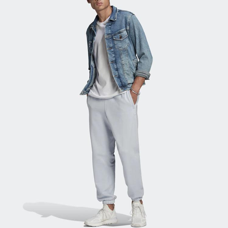 adidas Originals Clover Casual Loose Cuff Joggers with Elastic Waist Men Bottoms Halo-Blue GN3369