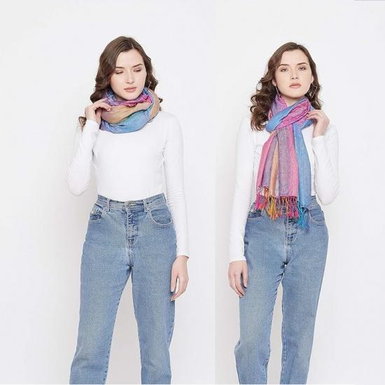 Moda Kadın İpek Eşarp Lüks Saten Şal Sarma