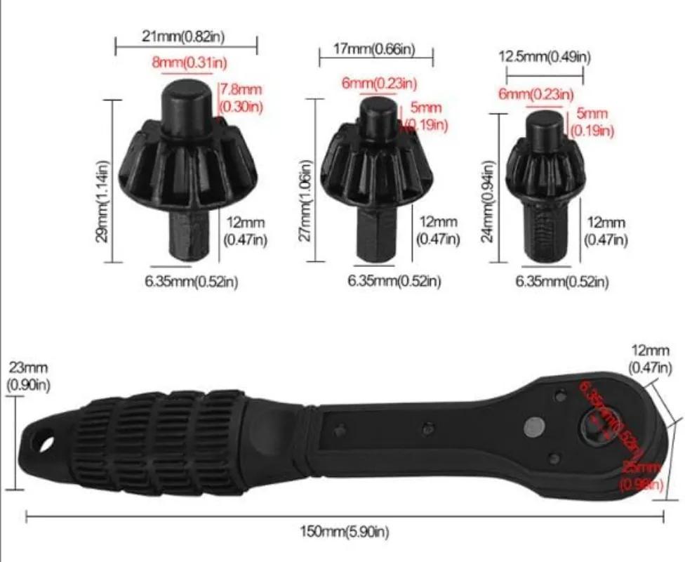 

Трещоточный сверлильный патрон Мини-патрон Ключ для патрона Сменный инструмент для дрели Универсальный Двухголовочный Ключ Гаечный ключ для затяжки и фиксации Сменный гаечный ключ