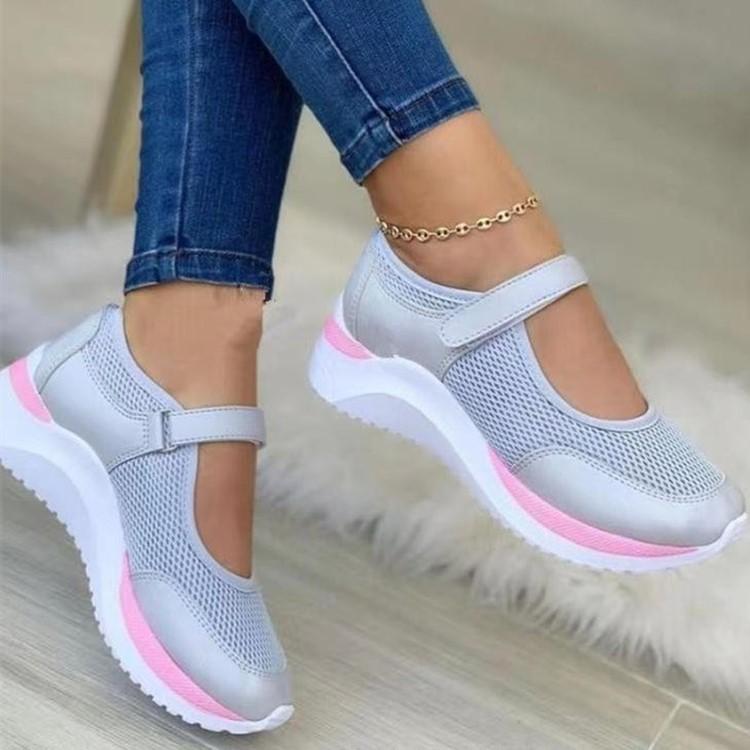New casual single shoes women's spring and summer new slope heel Velcro casual large size sports women's shoes
